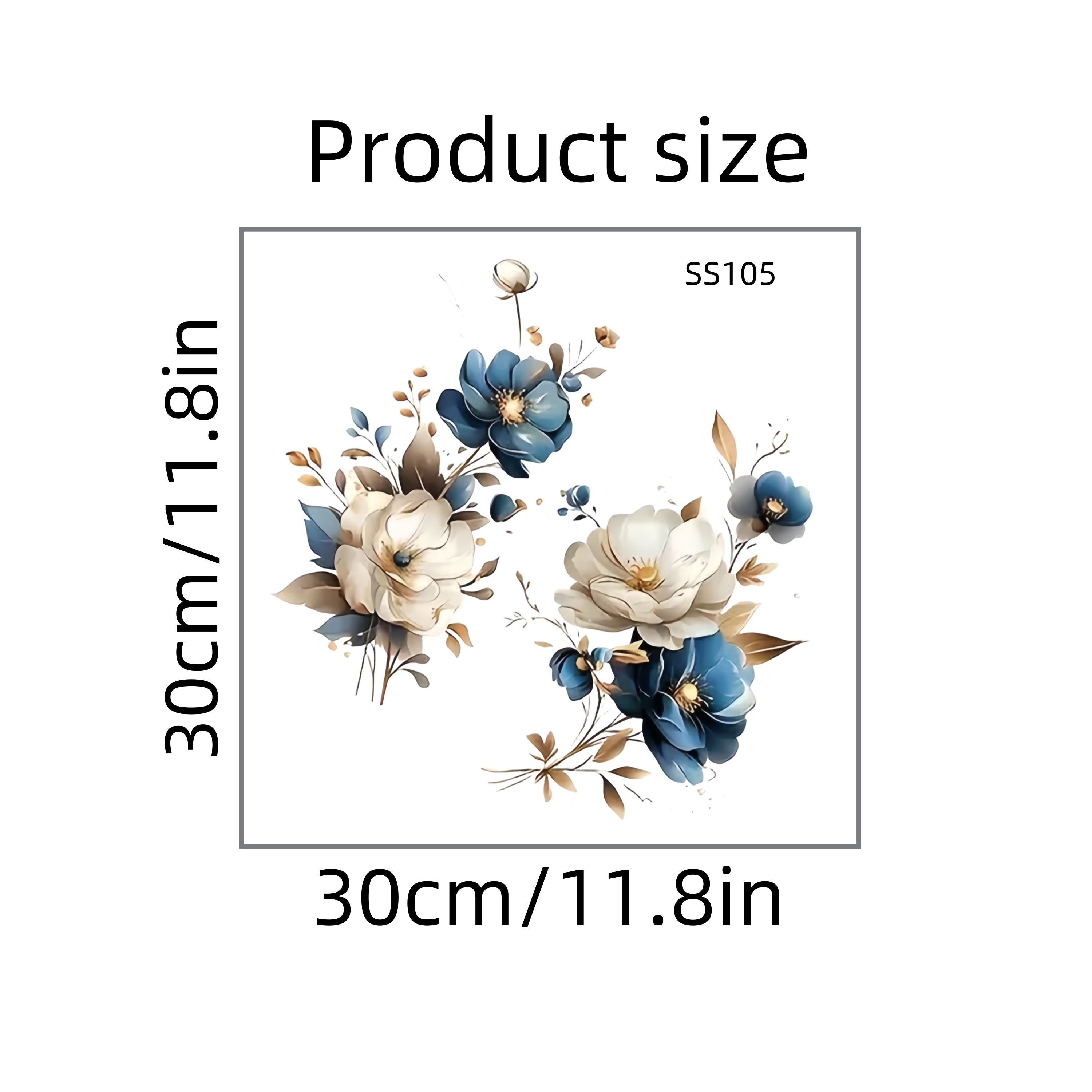 TEMU Matte Wall Decals - Reusable Pvc Floral Stickers, Suitable For Glass , Space-themed Rectangular Flower Arrangement With Decorations,