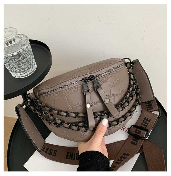 Waist Bags Bags Store Outlet Wide belt waist chain 2025 new trend crossbody sling one shoulder chest Korean version of women&#039;s bag