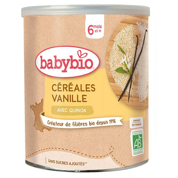 Babybio korn - 6 måneder og mere - Vanilje korn med quinoa - ØKOLOGISK 220 g