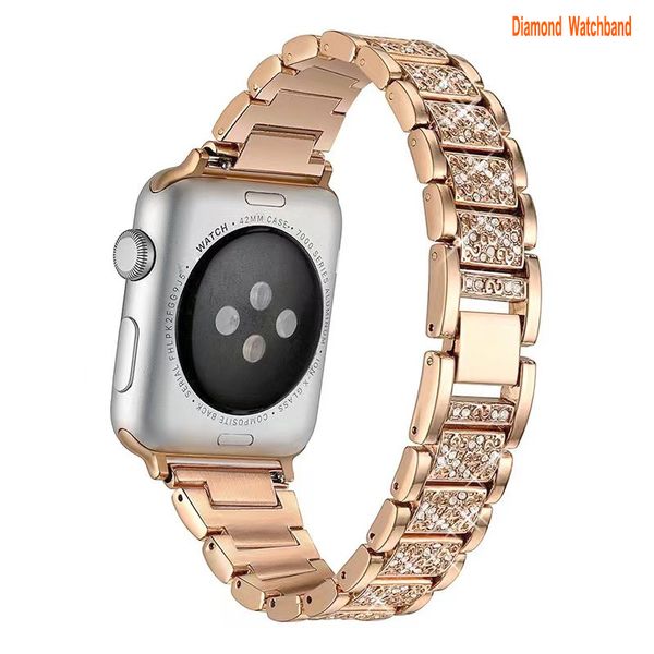 Bling Beaded Bracelet Straps Compatible with Apple Watch Band 38mm 40mm 41mm 42mm 44mm 45mm Women Dressy Pearl Bracelet Rhinestone Case for