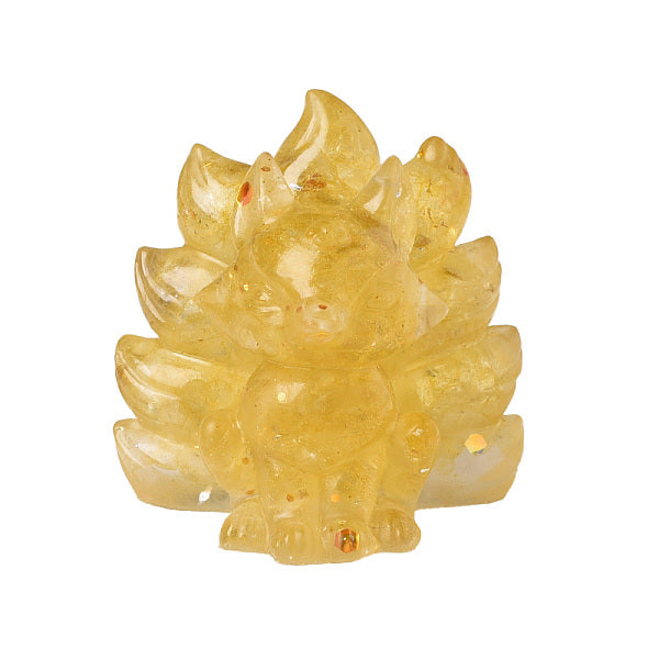 Figurines de renard à neuf queues en résine