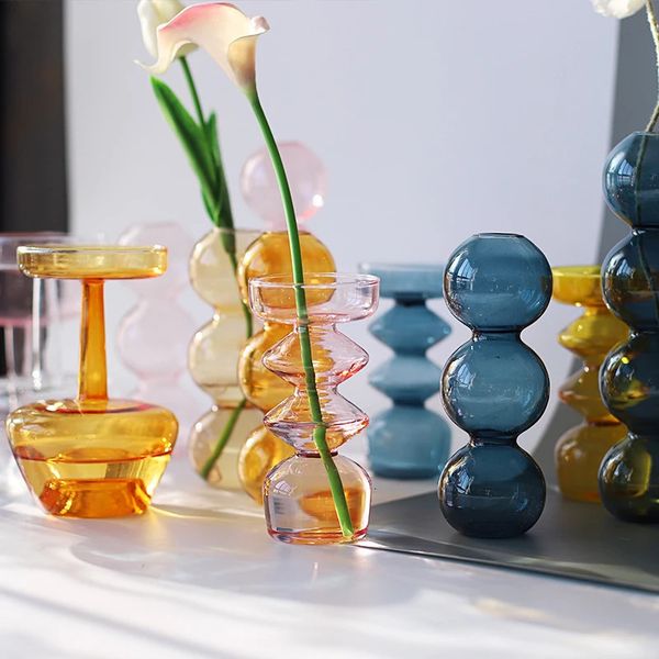 Bubble Glass Vase Nordic Home Decor Vases Living Room Decoration Terrarium Flower Vase Plant Pots Window Sill Tabletop Ornaments 241125