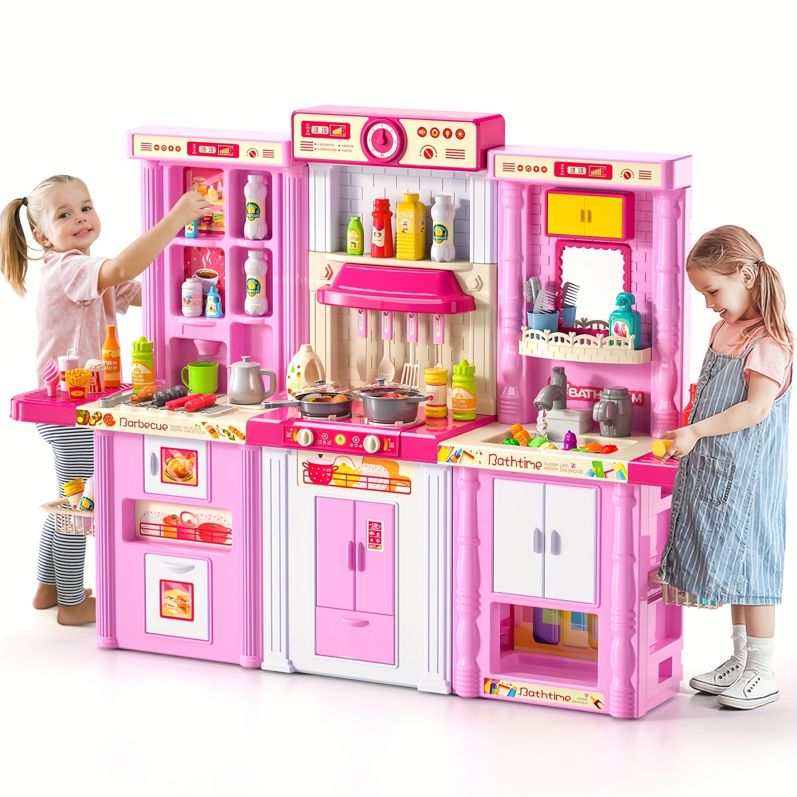 TEMU 142pcs Kitchen Toys For Kids, Play Kitchen Set Includes Toy Kitchen Accessories For Pretend Play, Kids Kitchen Playset
