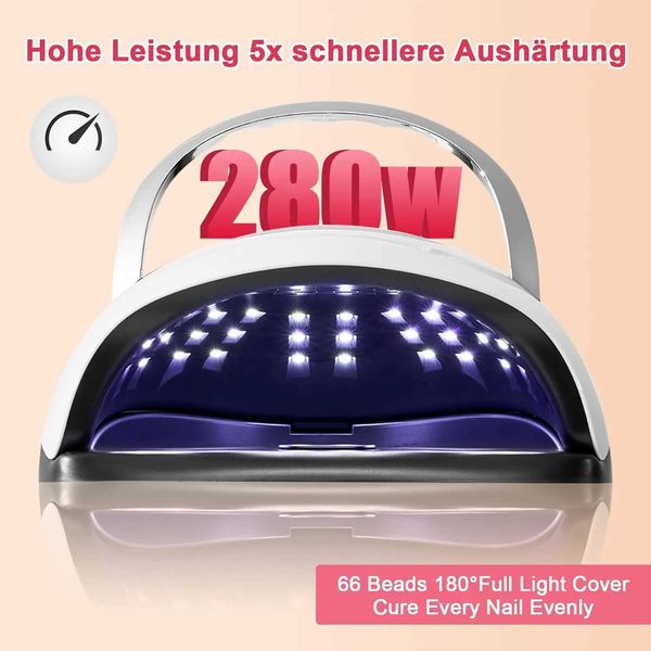 New Arrival Professional 280W UV LED nail lamp used for nail treatment dryer gel portable handle curing UV drying light nail lamp Z241123