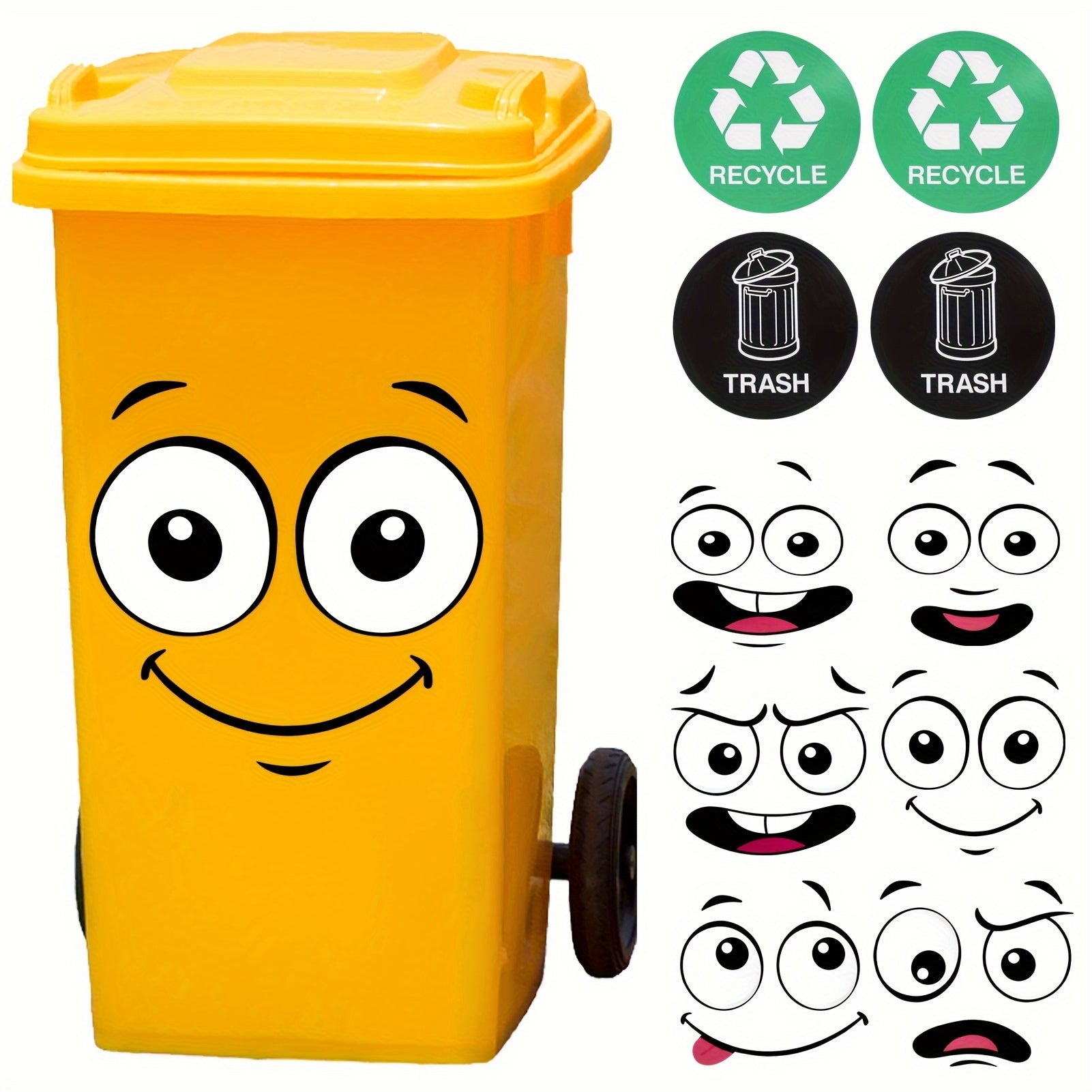 TEMU 4 Cartoon Stickers Self-adhesive Pvc Glossy Surface Cartoon Theme Shiny Decoration Single-use For Walls, Trash Cans, Refrigerators And Smooth