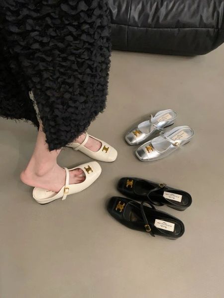 Inner height, Mary Jane single shoes, gentle temperament, French sandals, Korean version of the thick-soled women&#039;s toe semi-drag
