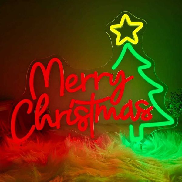 LED Strips Merry Christmas neon lights Christmas tree lights for room decoration LED lights with adjustable brightness for bedrooms family p