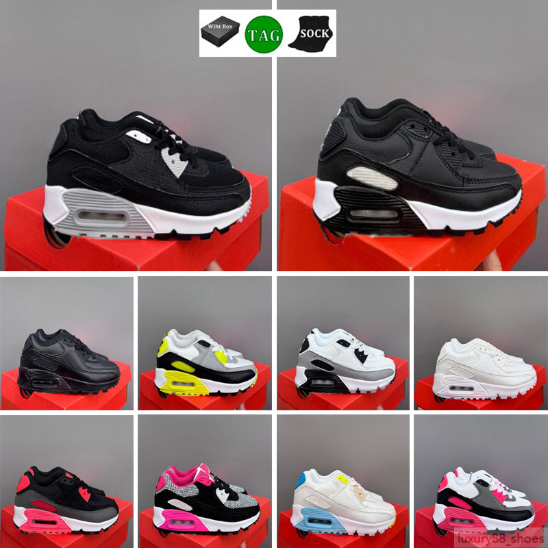 2025 Children&#039;s Athletic designer Shoes Kids shoes Black Baby Infant kids Sneaker 90 Children sports shoes girls boys Youth Trainer 28-35