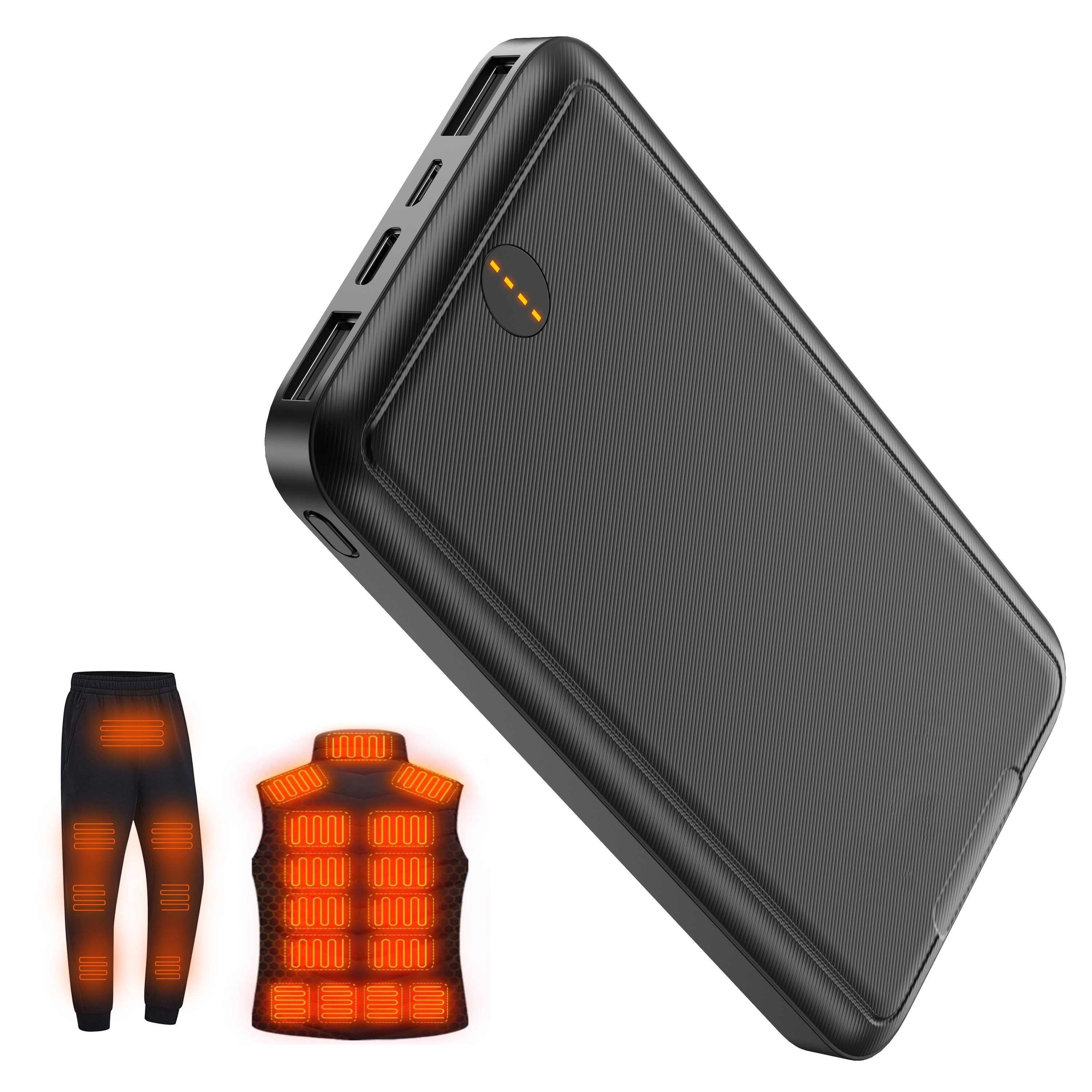 TEMU 5v 2a Battery Pack For Jackets Vest, 10000mah Power Bank Portable Charger, Portable Phone Charger For Smartphones, Tablets, Clothes., Etc