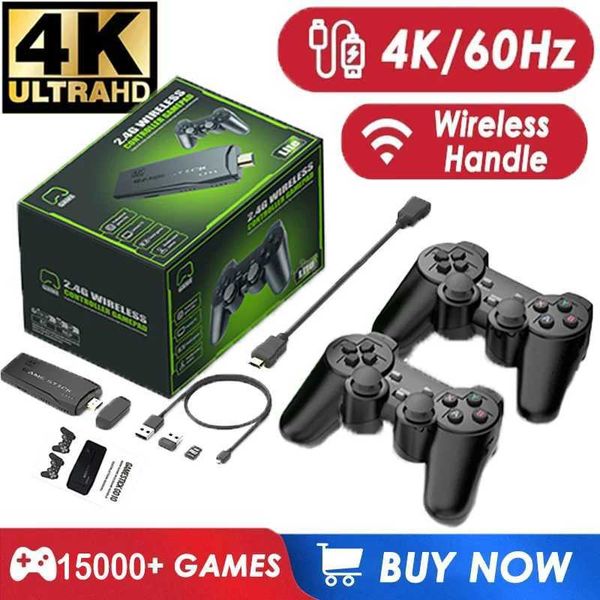 4K Video Game Console Wireless Controller Gamepad Built-in 20000+ Games 32G 64G Retro Handheld Game Player HD TV Game Stick Z241029