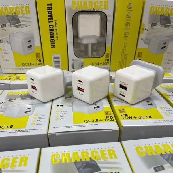 PD 20W USB C Quick Charge QC 3.0 EU-US Plug Type C Fast Charging Charger For Smart Mobile Phone Quick Chargers