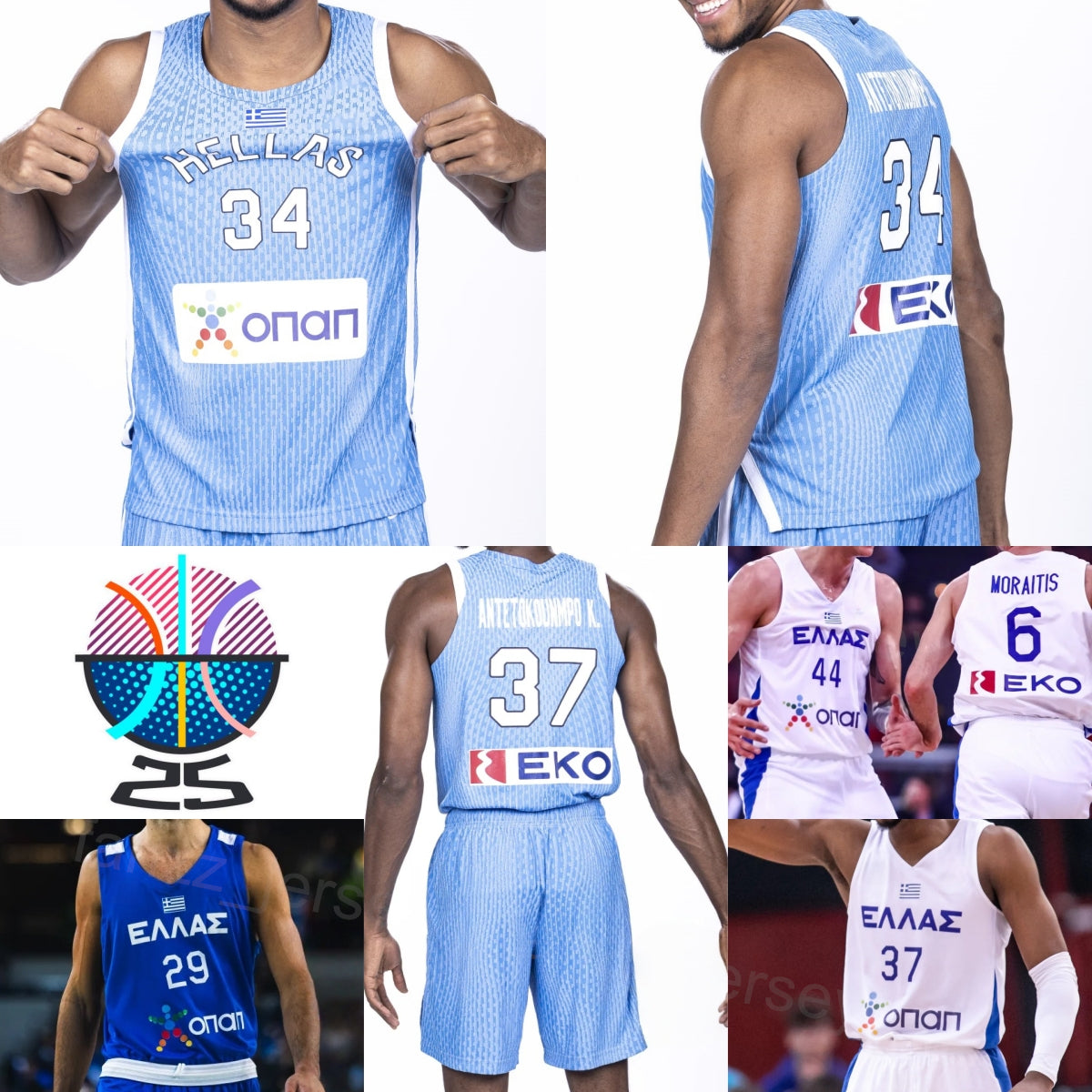 Print 34 Giannis Antet okounmpo Jerseys Greece Basketball EuroBasket Kostas Papanikolaou Giannoulis Larentzakis Panagiotis Kalaitzakis Mans Youth Wo