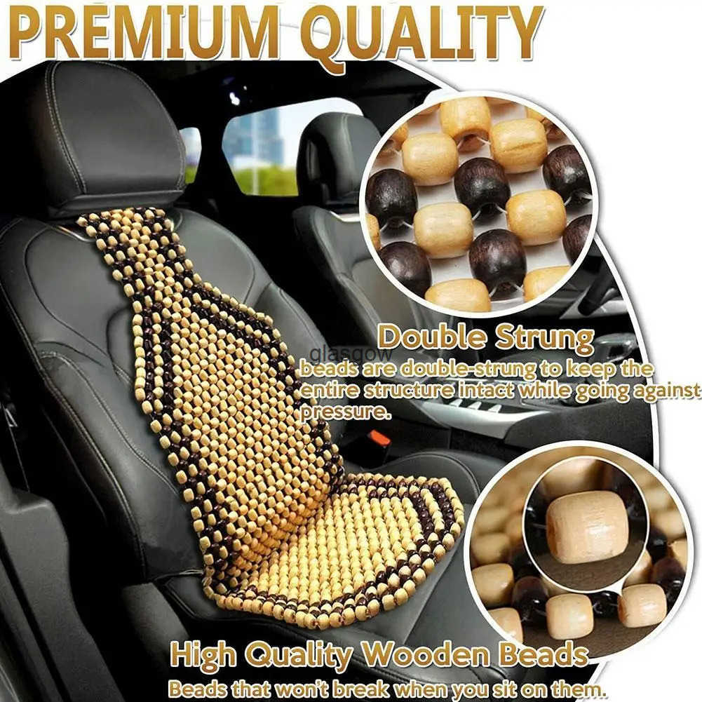 Car Summer Cool Wooden Bead Seat Cover Massage Cushion Auto Home Seat Cushion Universal Car Interior Office Accessories Y3U0 Q250726