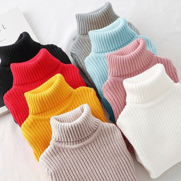 k128 Children&#039;s Pullover Knitted Sweater Set Comfortable Turtleneck Design for Toddlers & Infants