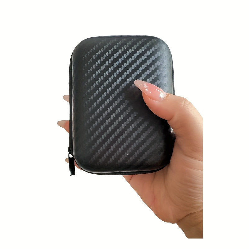 TEMU Durable Eva Travel Organizer For Electronics - Portable Zipper Case For Earphones, Cables, & Game Controllers, Compact Black Storage Box With