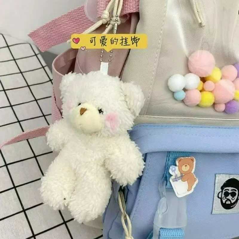 Lovely Blush Bear Keychain Cute Cartoon Rabbite Bunny Animal Plush Dolls Key Chains Women Girls Bag Pendant Car Keyring GiftsX240919