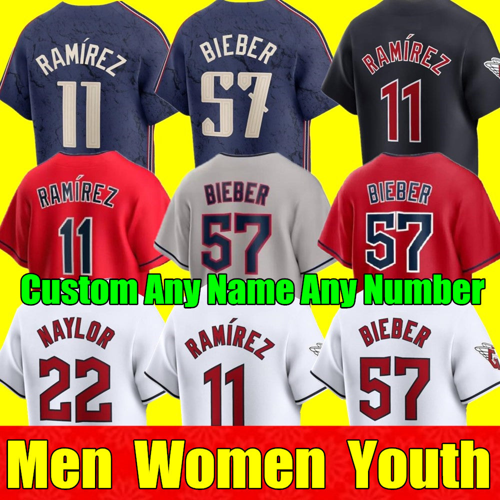 Custom 2024 S-4XL Jose Ramirez Jersey Josh Naylor Steven Kwan Brayan Rocchio Bo Naylor Bobby Bradley Triston McKenzie Men Women Youth kids