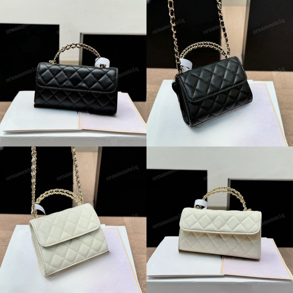 Designer Handbag Caviar Crossbody Bag with Chain Strap Diamond Bag Small Tote Chain Shoulder Bag mini Womens Phone Purse High Quality Leather Bag