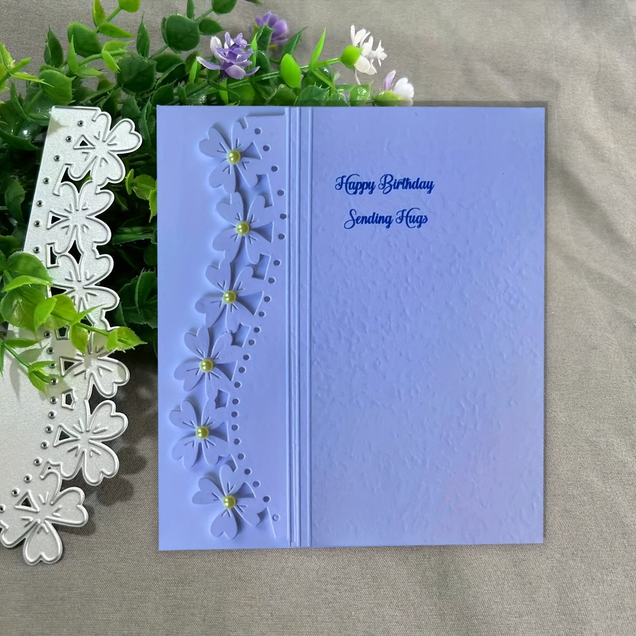 TEMU 1pc Flower Greeting Card Metal Cutting Dies, Diy Scrapbooking Embossing Stencil, Handmade Greeting Card Decoration Die Cutting Tool, Gift Card