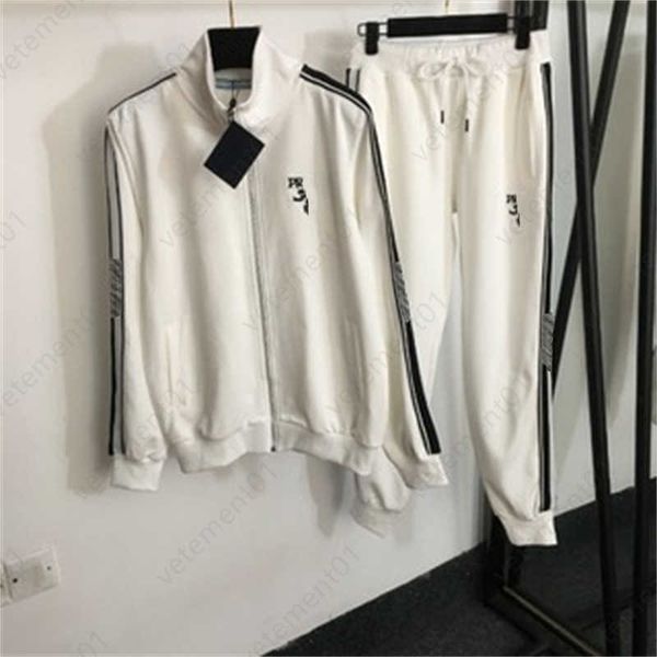Designer Tracksuit Sets For Women Two Piece Outfit Stand-up Collar Long-sleeved Zip-up Jacket With Drawstring Leg Casual Sweatpants Jogging