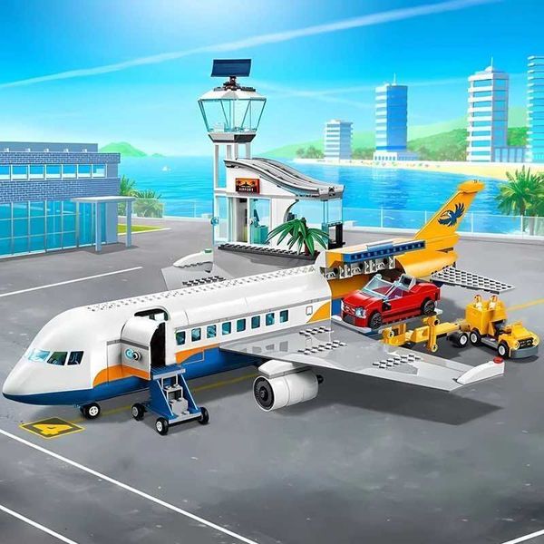 City airport airplane model building block education airplane building block 60262 childrens educational toyC241029