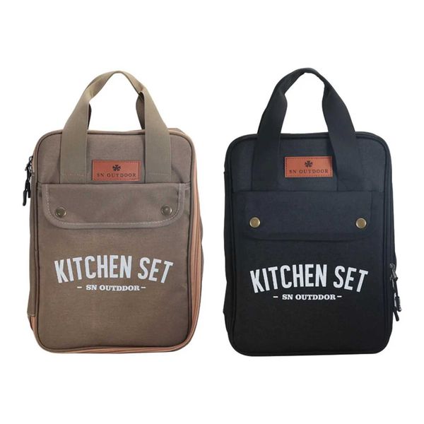 Utensílios de acampamento Organizador bolsa de panelas portáteis para mochila churrasco kitchenx240815