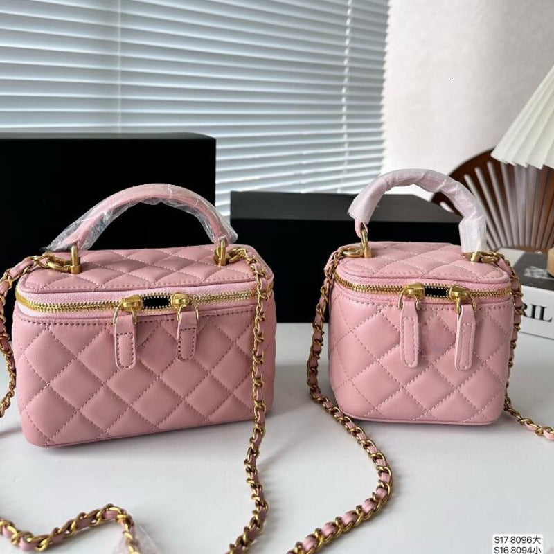 Women Mini Crossbody Bags Shoulder Handbags Designer Luxury Portable Cosmetic Lipstick Bag Sheepskin Black Fashion Small Purses Golden Ball Chain Hi