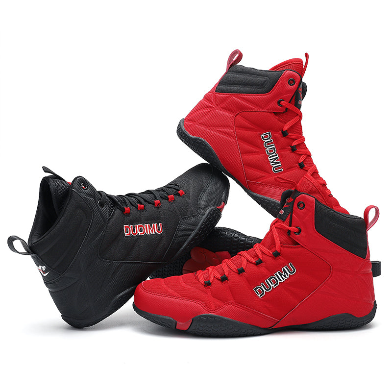 Professional Boxing Shoes, Men&#039;s Wrestling Shoes, Indoor Fitness Combat Shoes, Sanda Training Shoes, Women&#039;s High-Top Free Kickboxing Shoe