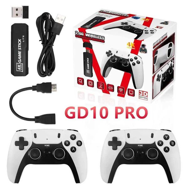 New GD10 PRO Video Game Stick Console 2.4G Double Wireless Controller Game 4K 58000 Games 256GB Retro Games Boy Christmas Gift Y240808