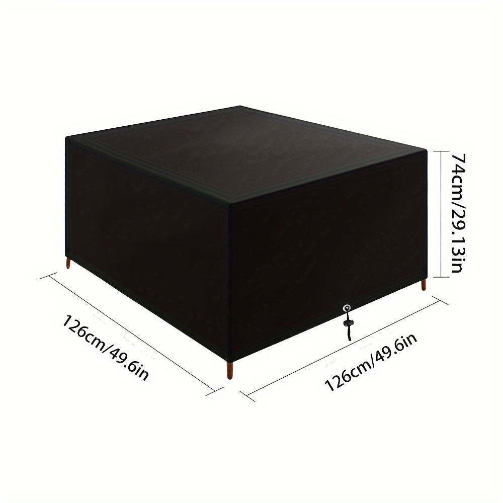 TEMU Heavy Duty Waterproof Outdoor Furniture Cover For Rattan Cube Tables & Wicker Sofas - Uv-resistant -weather Pe-coated Patio With Drawstring