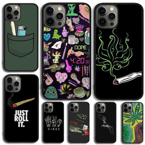Leaf Weed 420 Smoking Phone Case Cover Suitable for iPhone 15 14 Plus 11 12 Mini 13 Pro Max 6 7 8 X XR XS Max M240902