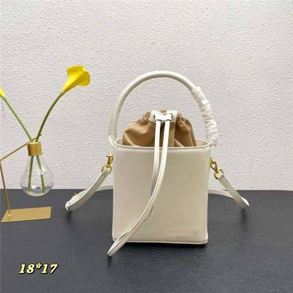 Designer Bags New Shoulder Crossbody Bag Calfskin Square Bucket Bag Drawstring Large Capacity Handbag
