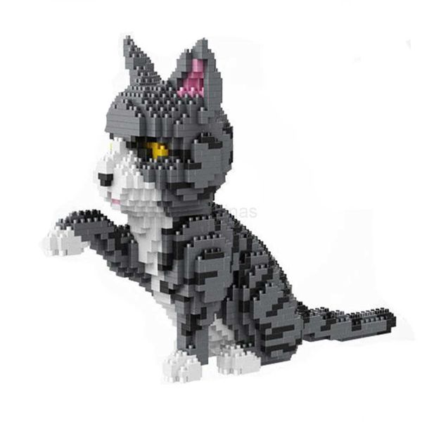 KNEW BUILT Able Cat Mini Model Building Blocks Expressive Faces Orange and Black Options for Kid Toys Pet Fans Sle Bricks Z250117