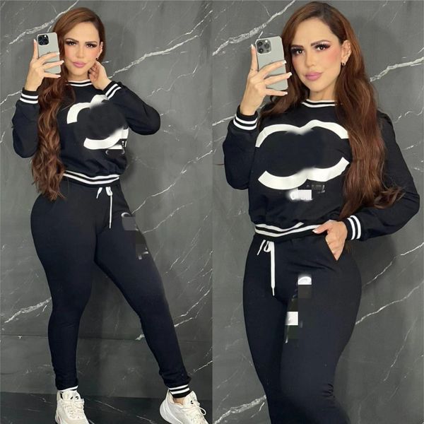 Designer Two Piece Pants Activewear Women&#039;s Casual Jumper and Pants Set Free Ship
