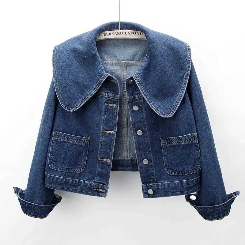 2023 New Autumn Women Denim Jacket Long Sleeve Casual Short Denim Coat Famale Jeans Jackets Outerwear Casaco Jaqueta FemininaX240920