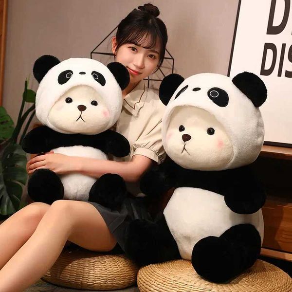 Stuffed Plush Animals 26cm Cute Bear Turn Into Panda Plush Toys Lovely Soft Stuffed Animals Dolls For Birthday Christmas Gift Z241223