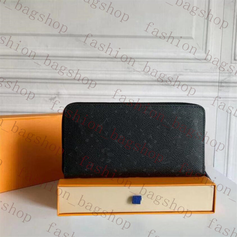 designer womens wallet clutch wallet Card Holders Men Coin Purses Black embossing Leather zipper wallets lady Bag ladies long wallets classic purse