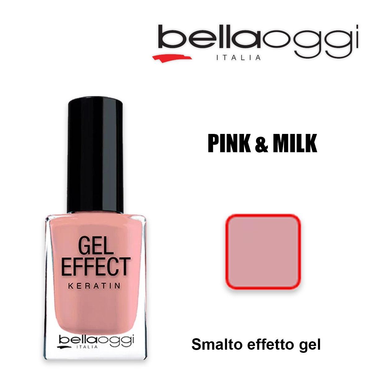 Gel effect keratin gel effect nail polish with pink & milk keratin