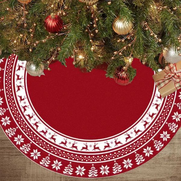 1pc Christmas Tree Skirts 364860 Inches Red Skirt Xmas Decorations Decor 241104