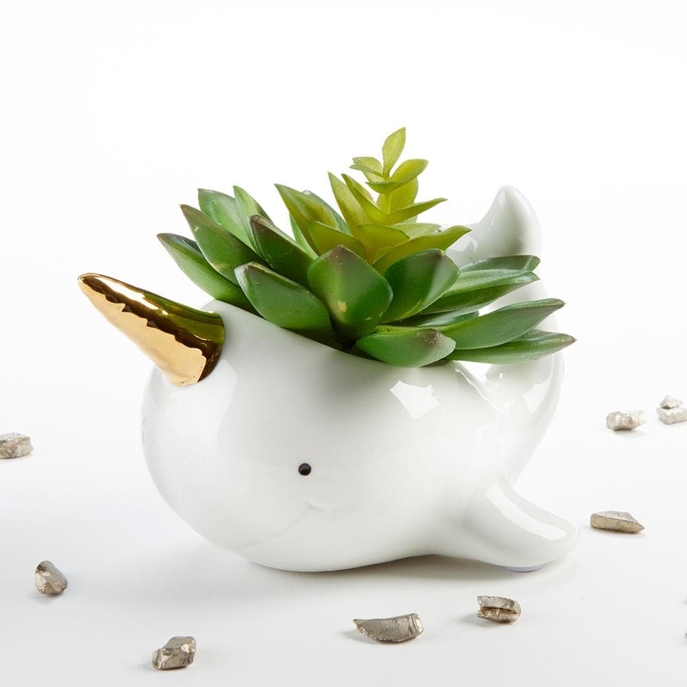 Narwhal Ceramic Planter