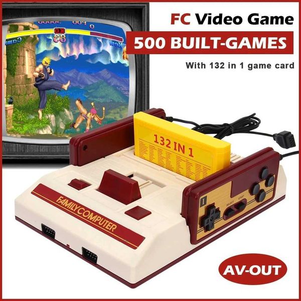 Video game console with 8-bit built-in 500 classic game ports game box for home Cputer TV dual game console for FC retro games Y241109