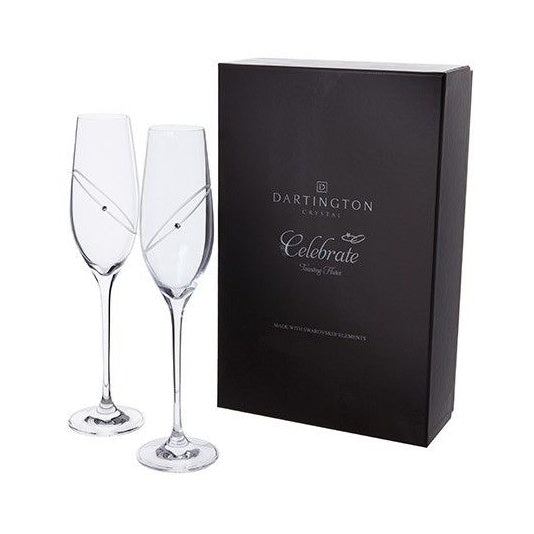 Dartington Celebration Glitz Clear Champagne Flutes