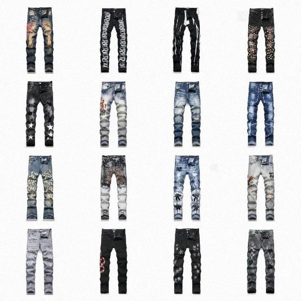 designer jeans mens designer pants jeans y2k mens pants Embroidery Slim Fit Pants trousers biker embroidery Motorcycle Denim For Men jeans d