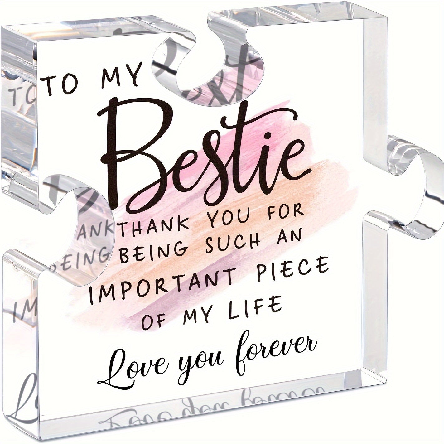 TEMU Bestie Gifts For Women Friendship - 0.6" Thickness Acrylic Puzzle & Gift Box, Gifts For Female, Friend Gifts For Women Birthday, Bff Gifts For