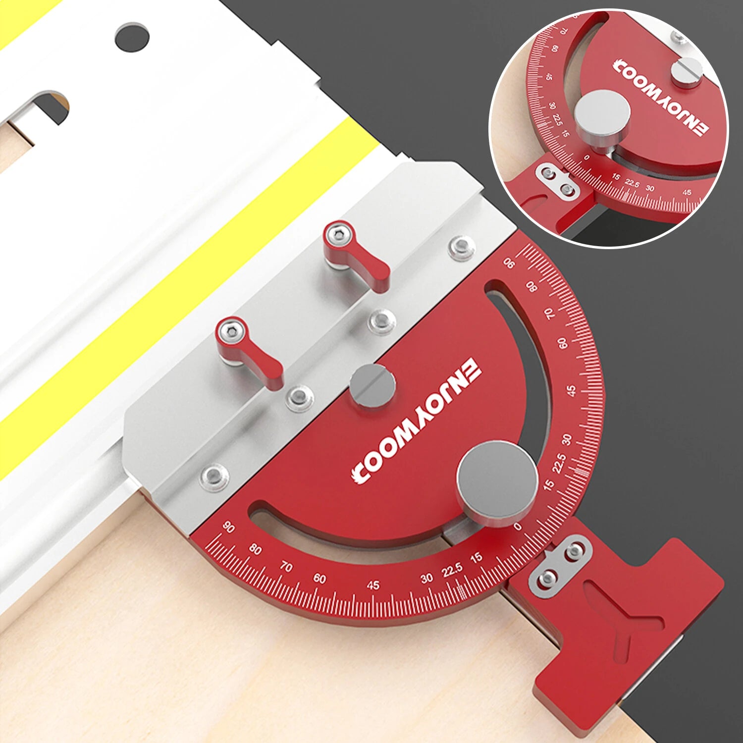 ENJOYWOOD Adjustable Multi-angle Track Saw Guide Square Right Angle Guide Angle Stop for Makita Festool DeWalt Guide Rai