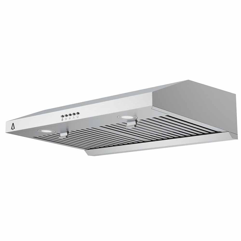 Garvee Range Hood 30 inch, 400 CFM Under Cabinet Range Hood with Strong Suction, Stainless Steel Kitchen Hood with 3-Speed Exhaust Fan and Two Bright 