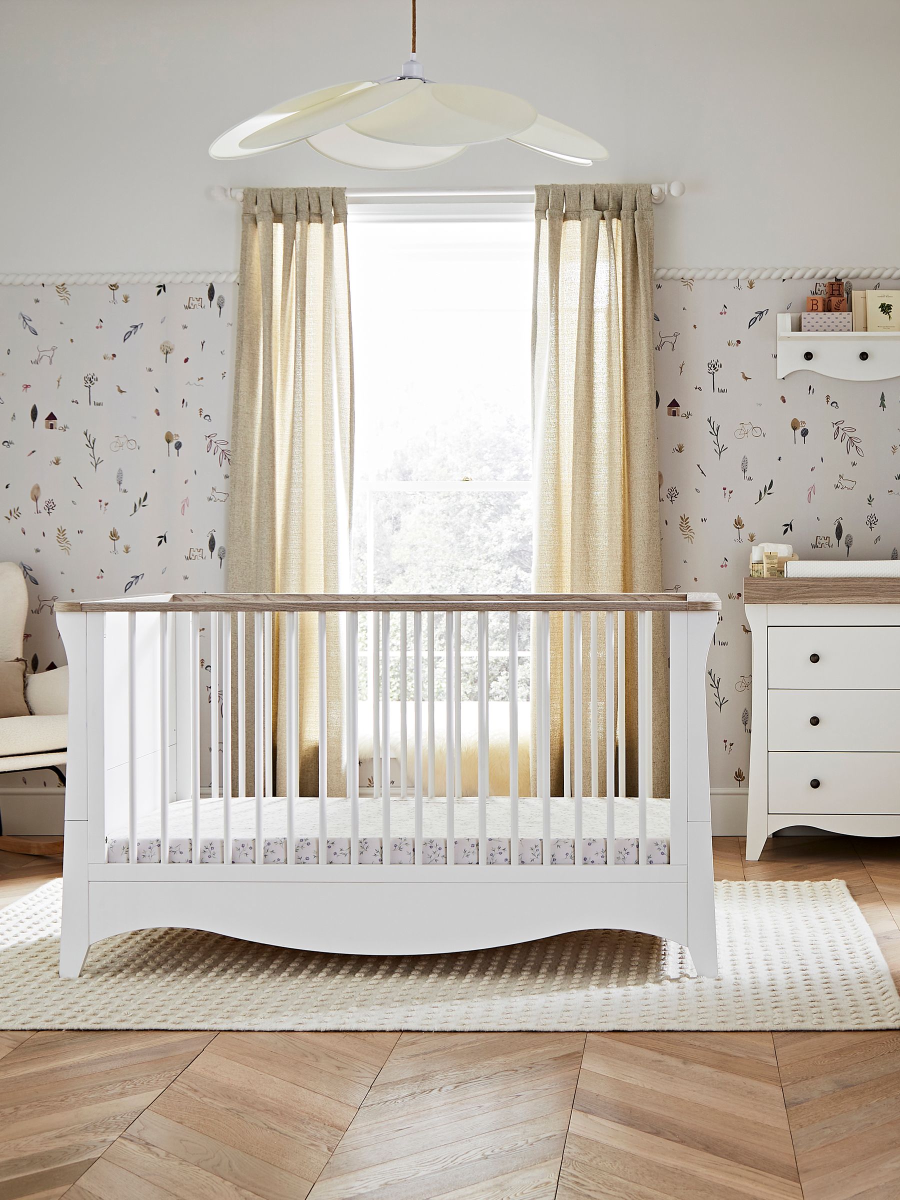 CuddleCo White Ash Cashmere Clara Nursery Furniture Set 2 Piece ONE