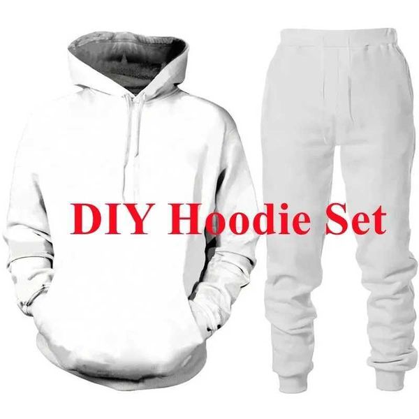 Men&#039;s Tracksuits Funny DIY Custom Clothing Fashion 3D Print Tracksuit Men Women Hoodie-Zipper Hoodie-Pants-Set Personality Couple Sport