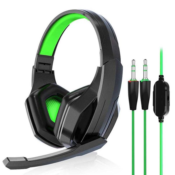 Headsets Dual 3.5mm wired gaming earphones foldable computer gaming earphones with microphone and stereo wired earphones suitable for PC 4 5