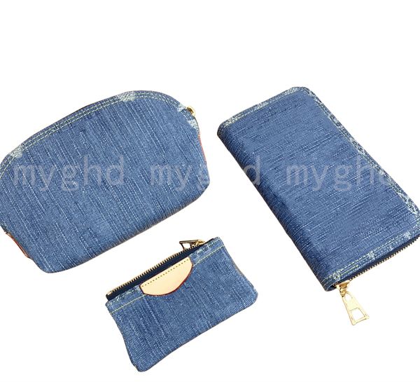 Fashion Women Wallets Denim Blue Card Holders Canvas Female Purses 3 Styles 25963